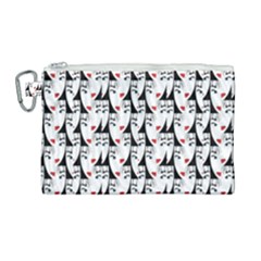 Cartoon Style Asian Woman Portrait Collage Pattern Canvas Cosmetic Bag (large) by dflcprintsclothing