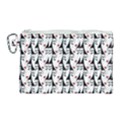 Cartoon Style Asian Woman Portrait Collage Pattern Canvas Cosmetic Bag (Large) View1