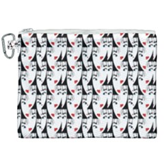 Cartoon Style Asian Woman Portrait Collage Pattern Canvas Cosmetic Bag (xxl) by dflcprintsclothing