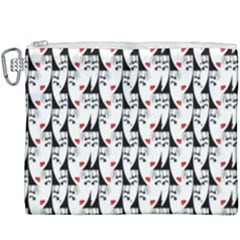 Cartoon Style Asian Woman Portrait Collage Pattern Canvas Cosmetic Bag (xxxl) by dflcprintsclothing