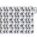 Cartoon Style Asian Woman Portrait Collage Pattern Canvas Cosmetic Bag (XXXL) View2