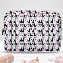 Cartoon Style Asian Woman Portrait Collage Pattern Make Up Pouch (medium)