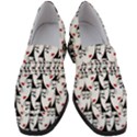 Cartoon Style Asian Woman Portrait Collage Pattern Women s Chunky Heel Loafers View1