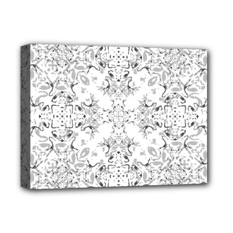 Black And White Decorative Ornate Pattern Deluxe Canvas 16  X 12  (stretched)  by dflcprintsclothing