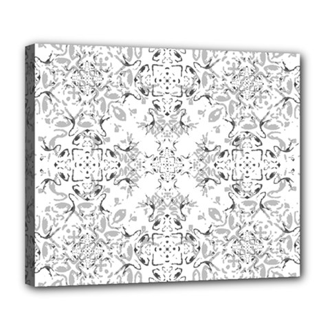 Black And White Decorative Ornate Pattern Deluxe Canvas 24  X 20  (stretched)