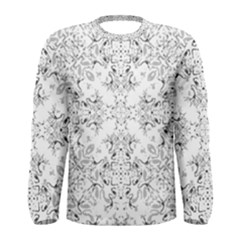 Black And White Decorative Ornate Pattern Men s Long Sleeve Tee by dflcprintsclothing