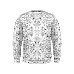 Black And White Decorative Ornate Pattern Kids  Sweatshirt