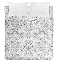 Black And White Decorative Ornate Pattern Duvet Cover Double Side (queen Size)