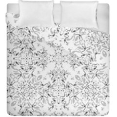 Black And White Decorative Ornate Pattern Duvet Cover Double Side (king Size)