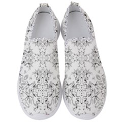 Black And White Decorative Ornate Pattern Men s Slip On Sneakers by dflcprintsclothing