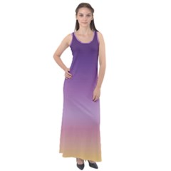 Sunset Evening Shades Sleeveless Velour Maxi Dress by designsbymallika