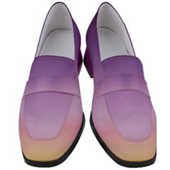 Sunset Evening Shades Women s Chunky Heel Loafers by designsbymallika