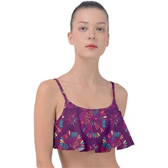 Circle Pattern Frill Bikini Top