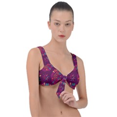 Circle Pattern Front Tie Bikini Top