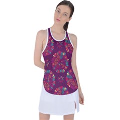 Circle Pattern Racer Back Mesh Tank Top