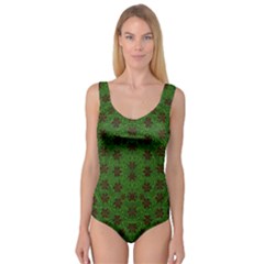 Rose Stars So Beautiful On Green Princess Tank Leotard  by pepitasart