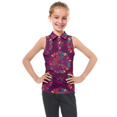 Circle Pattern Kids  Sleeveless Polo Tee