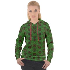 Rose Stars So Beautiful On Green Women s Overhead Hoodie