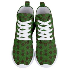 Rose Stars So Beautiful On Green Women s Lightweight High Top Sneakers by pepitasart