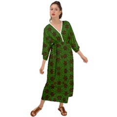 Rose Stars So Beautiful On Green Grecian Style  Maxi Dress by pepitasart