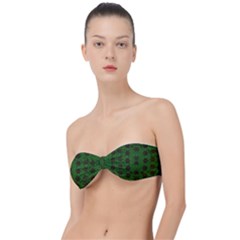 Rose Stars So Beautiful On Green Classic Bandeau Bikini Top 