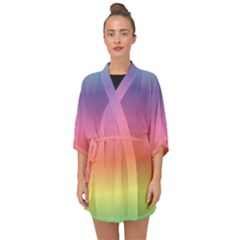 Rainbow Shades Half Sleeve Chiffon Kimono by designsbymallika