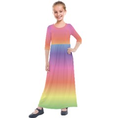 Rainbow Shades Kids  Quarter Sleeve Maxi Dress by designsbymallika