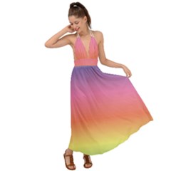 Rainbow Shades Backless Maxi Beach Dress by designsbymallika