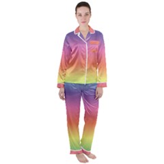 Rainbow Shades Satin Long Sleeve Pyjamas Set by designsbymallika