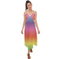 Rainbow Shades Halter Tie Back Dress 