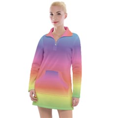 Rainbow Shades Women s Long Sleeve Casual Dress by designsbymallika