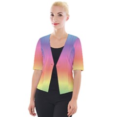 Rainbow Shades Cropped Button Cardigan by designsbymallika