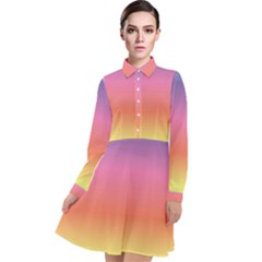 Rainbow Shades Long Sleeve Chiffon Shirt Dress by designsbymallika