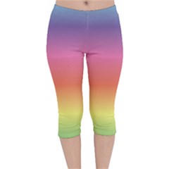 Rainbow Shades Velvet Capri Leggings 