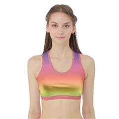 Rainbow Shades Sports Bra With Border by designsbymallika