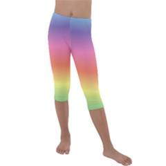 Rainbow Shades Kids  Lightweight Velour Capri Leggings  by designsbymallika