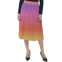 Rainbow Shades Classic Velour Midi Skirt 