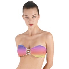 Rainbow Shades Twist Bandeau Bikini Top by designsbymallika