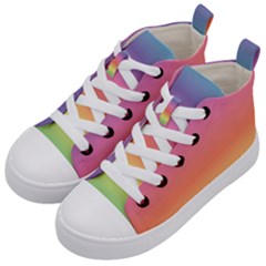 Rainbow Shades Kids  Mid-top Canvas Sneakers by designsbymallika