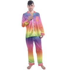 Rainbow Shades Men s Satin Pajamas Long Pants Set by designsbymallika