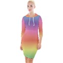 RAINBOW SHADES Quarter Sleeve Hood Bodycon Dress View1