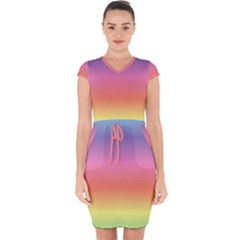 Rainbow Shades Capsleeve Drawstring Dress  by designsbymallika