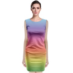 Rainbow Shades Sleeveless Velvet Midi Dress by designsbymallika