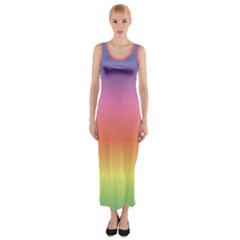 Rainbow Shades Fitted Maxi Dress by designsbymallika