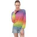 RAINBOW SHADES Banded Bottom Chiffon Top View1