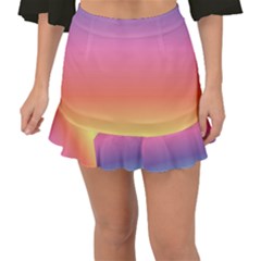 Rainbow Shades Fishtail Mini Chiffon Skirt by designsbymallika