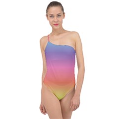 Rainbow Shades Classic One Shoulder Swimsuit by designsbymallika