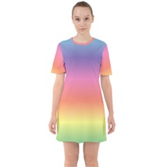 Rainbow Shades Sixties Short Sleeve Mini Dress by designsbymallika