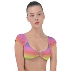 Rainbow Shades Cap Sleeve Ring Bikini Top by designsbymallika