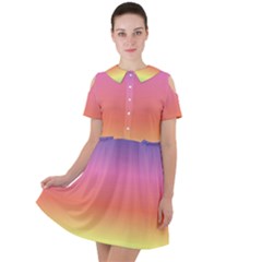 Rainbow Shades Short Sleeve Shoulder Cut Out Dress  by designsbymallika